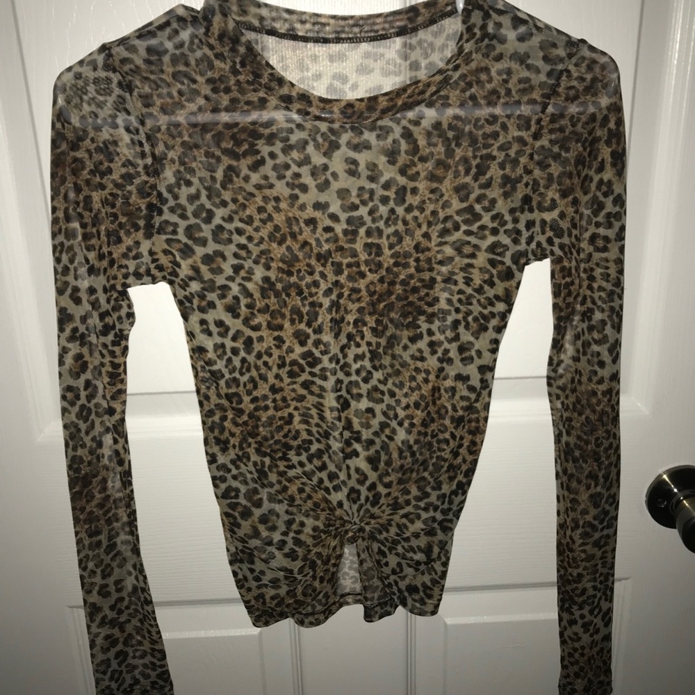 Forever 21 Sheer mesh cheetah top